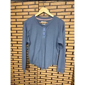 The Normal Brand Blue Henley Top Size Medium